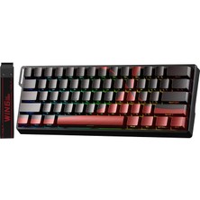 Delixa Aula WIN60 He Max Manyetik Klavye Trigger Wing Chun Switch 8000Hz Rgb Tkl Hot Swap Klavyesi Kırmızı