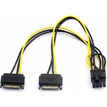 Delixa 4327 2x Sata To 8 Pin (6+2) Pci-E Express Güç Molex Power Kablosu Çevirici Dönüştürücü