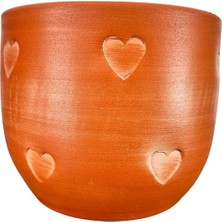 Delixa Bitki Tasarımı Ev Dekorasyon Aksesuar Kalp Desenli Toprak Saksı Saksılık Salon Çiçeklik - 19 cm