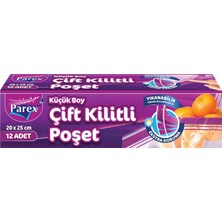 Delixa Çift Fermuarlı Kilitli Torbalar Küçük Boy 14 Çanta (20 x 25 Cm)