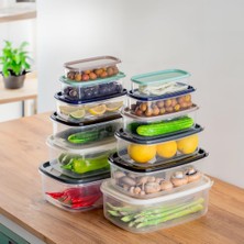 Delixa 1002 12 Li Derin Dondurucu Mikrodalga Saklama Kabı - Çok Amaçlı Erzak Saklama Kabı Seti