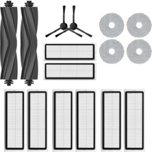 Delixa Bot L10S Pro Uyumlu Yedek Silikon Fırça Hepa Filtre Mop Seti-16 Parça