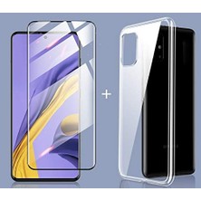 Delixa Bartolo A51 Şeffaf Silikon + Tempered Glass 9h Cam Ekran Koruyucu