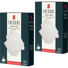 Delixa Trescol Kahve Filtresi 4 Numara (Büyük Boy) Beyaz Kağıt 2X100 200'LÜ Paket