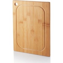Delixa Bambu Kesme Tahtası Antibakteriel Yıkanabilir Doğrama Tahtası Dikdörtgen 34X24 cm | Antibakteriyel V