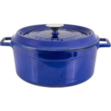 Delixa Metal Premium Serisi - Döküm Yuvarlak Tencere, 28 Cm, Mavi
