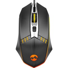 Delixa Mınıso SM-G97 Gank USB Siyah Rainbow Aydınlatmalı Mouse