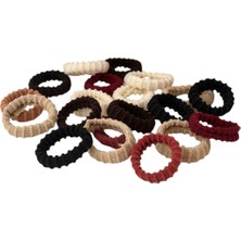 Delixa Kadın Kahverengi Ultra Esnek Tırtıklı 20 Li Havlu Lastik Toka Seti, Lastik Toka Seti, Toka Organizer