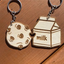 UltraMint 2'li Kurabiye ve Süt Anahtarlık Çift Seti, Sevgililer Günü Hediyesi