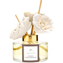 Delixa 150 ml Seramik Çiçek Taşlı Bambu Çubuklu Vanilya Oda Kokusu