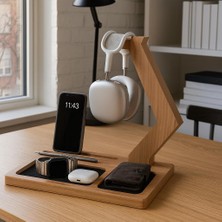 Delixa Kulaklık Tutucu Organizer, Kulaklık Standı, Ahşap Kulaklık Askısı