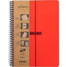 Delixa Primary Serisi, A4, 6 Konulu (3 Kareli, 3 Çizgili) 180 Yaprak Pp Kapaklı Spiralli Defter, Kırmızı