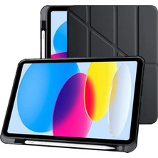 Delixa Klasse iPad 10.9 Inç 2022 10. Nesil Uyumlu Kılıf, Pencil Kalemlikli, Trifold, Esnek, Mat, Darbeye Ta