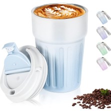 Delixa Kahve Termosu Paslanmaz Çelik Su Matarası Spor Matarası, Kapaklı 400 Ml, Sızdırmaz Çocuk Şişesi, Ev