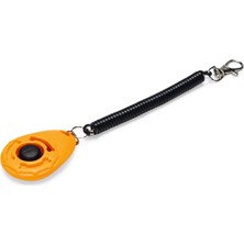 Delixa Köpek Eğitim Klikırı, Karabina ve Bağlama Kordonlu, Turuncu, 6X4X1,7CM