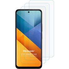 Delixa Poco M6 Pro 5g Screen Protector Nano Glass Cam Ekran Koruyucu (3`lü Paket) [poco M6 Pro 5g ile Uyuml