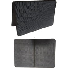 Delixa Büyük Boy Elekli Kedi Tuvalet Önü Paspası Katlanabilir 82 x 60 cm Siyah