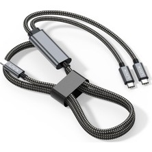 Delixa 100W Çift Uçlu Type-C Pd Şarj ve Veri Kablosu – E-Mark Chip, 1,5 Metre, Çift Cihaz Şarj Desteği