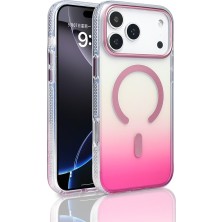 Delixa Senon iPhone 17 Pro Için Kılıf Magsafe Uyumlu Şarj Özellikli Transparan Renk Geçişli Toros Kapak (Pe