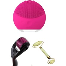 Delixa Forever Yüz Temizleme Aleti, 540 Iğneli Cilt Yenileme Aleti, Jade Roller 2'li Yeşim Taşı