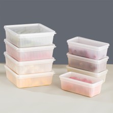 Delixa 2011 8'li Buzluk Buzdolabı Düzenleyici Derin Dondurucuya Uygun Bakliyat Saklama Kabı Seti -Beyaz