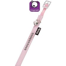Delixa Deri Taşlı Kedi Tasma, Xs, 30CM-11MM, Toz Pembe