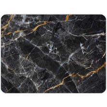 Delixa 10011503202 Kahverengi Detaylı Siyah Mermer Görünümlü Cam Kesme Tahtası, 30CM x 40CM