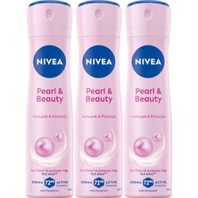 Delixa Kadın Sprey Deodorant Pearl&beauty, Ter ve Ter Kokusuna Karşı 48 Saat Anti-Perspirant Koruma 150ML x