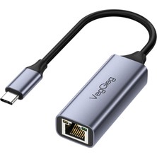 Delixa Veggieg Type-C 1000MBPS Gigabit Ethernet Adaptörü Pc, Mac, Konsol, Tv Box Uyumlu