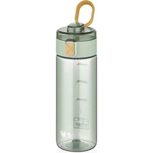 Delixa Tkk 450ML Taşıma Kulplu Kilitlenebilir Kapak Ölçü Skalalı Rahat Içim Spor Matara (Yeşil)