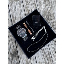 UltraMint Şık Erkek Kol Saati, Çakmak, Tesbih ve Bileklik Seti, Hediye Fırsatı