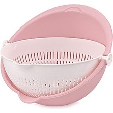 Delixa Buffer Çok Amaçlı 360 Derece Dönebilir Pratik Hazneli Mutfak Süzgeç Elek