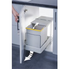 Gri Renkli 20 Lt Raylı Dolap Içi Çöp Kovası