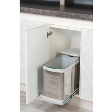 Pratik ve Şık Raylı Dolap Içi Paslanmaz Çöp Kovası 24L