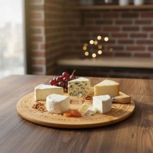 Delixa Bambu Peynir ve Kesim Sunum Tahtası Yuvarlak 27,5cm*27,5cm*1,5cm - Ahşap Peynir, Kesme Tahtası ve Su