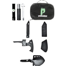 Delixa Multitool Katlanır Kürek, Balta, Bıçak, Testere, Çekiç, Çapa Seti