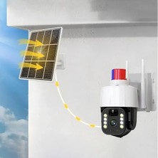 Epilons Güneş Enerjili Alarmlı Çakarlı Dış Mekan Güvenlik Kamerası