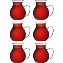 Delixa Orret Home Keyfi Ala 6'lı Borosilikat Cam Çay Bardağı Seti, 200ML Termisil Kupa, Şık ve Dayanıklı, Ç