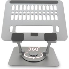 Delixa ZR-516 Alüminyum Taşınabilir 360 Derece Dönebilir Katlanabilir Laptop Standı