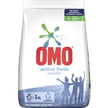 Delixa Omo Active Fresh Beyazlar 20 Yıkama Toz Çamaşır Deterjanı 3 kg
