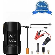 Epilons Şarjlı 10.000 Mah Akıllı Dijital Lastik Şişirme Pompası | 150 Psı | 12v Akü Şarj Takviyeli