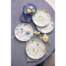 Delixa Kütahya Porselen Grazia 4 Parça 21 cm Pasta Tabağı