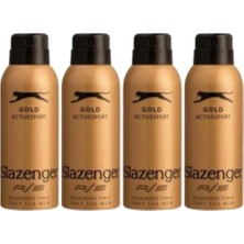 Delixa Slazenger Active Sport Gold Deo 150 ml - Erkek Deodorantı x 4 Adet P04705