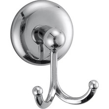 Delixa BADEM10 Vidalı Askılık Banyo Tuvalet Lavabo Havlu Bornoz Askısı Çatal Ikili Metal Askı Krom