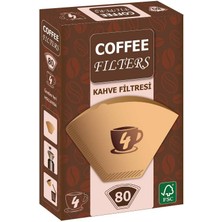 Delixa Coffee Filters Filtre Kahve Kağıdı 80'li Brown 1x4