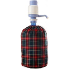 Delixa Çizgikare Yeşil Kırmızı Ekoseli Damacana Kılıfı