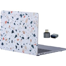 Delixa Macbook Air M1 Kılıf 13 Inç Uyumlu Sert Kapak Koruyucu Mermer Desenli Touchıd M1 Air A2337 A2179 A19