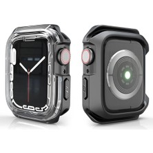 Delixa Harvortez Watch 45MM Uyumlu Tam Koruma, Darbeye Dayanıklı, Koruyucu Silikon Kılıf(Siyah-Şeffaf)