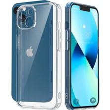 Delixa Happy Trend iPhone 13 ile Uyumlu Şeffaf Kılıf, Kamera Korumalı 13 (6.1'') Şeffaf Silikon Kılıf, Kame