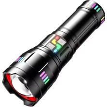 Epilons F-3002 Alüminyum Tg LED Gece Şeritli Type-C Şarjlı El Feneri
